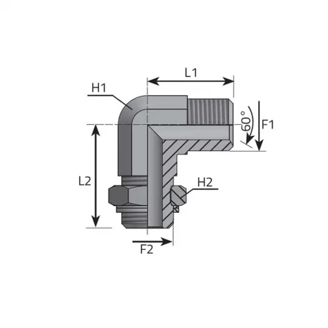90° ADJUSTABLE ADAPTOR MALE BSPP – MALE BSPP