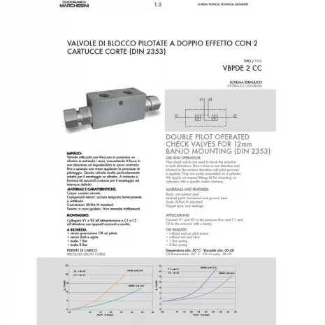 DOUBLE PILOT OPERATED CHECK VALVE FOR 12mm BANJO MOUNTING SPEC DOUBLE PILOT OPERATED CHECK VALVE FOR 12mm BANJO MOUNTING