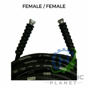 3/8" 2 WIRE BLACK PRESSURE WASHER HOSE ASSEMBLY WITH BSP FEMALE FITTINGS