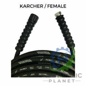 3/8" 2 WIRE BLACK PRESSURE WASHER HOSE ASSEMBLY WITH FEMALE KARCHER + BSP FEMALE