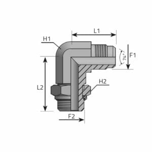 90° ADJUSTABLE ADAPTOR MALE JIC - MALE BSPP