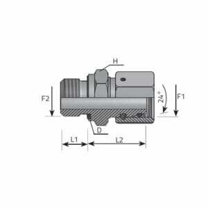 DIN FEMALE STUD ADAPTOR - BSPP MALE (FORM E)