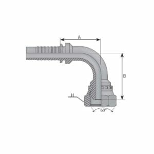 BSPP FEMALE 90° ELBOW (CRIMP NUT)