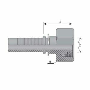 METRIC FEMALE 24° CONE - S TYPE (HEAVY)