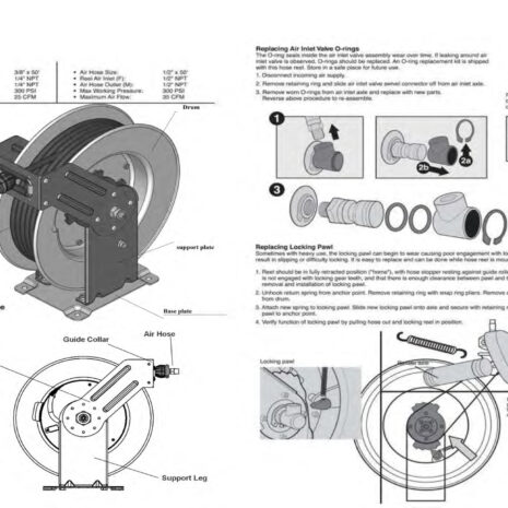 Air Hose Reel AHRS03-YA3815 English Manual-2 Air Hose Reel spec sheet